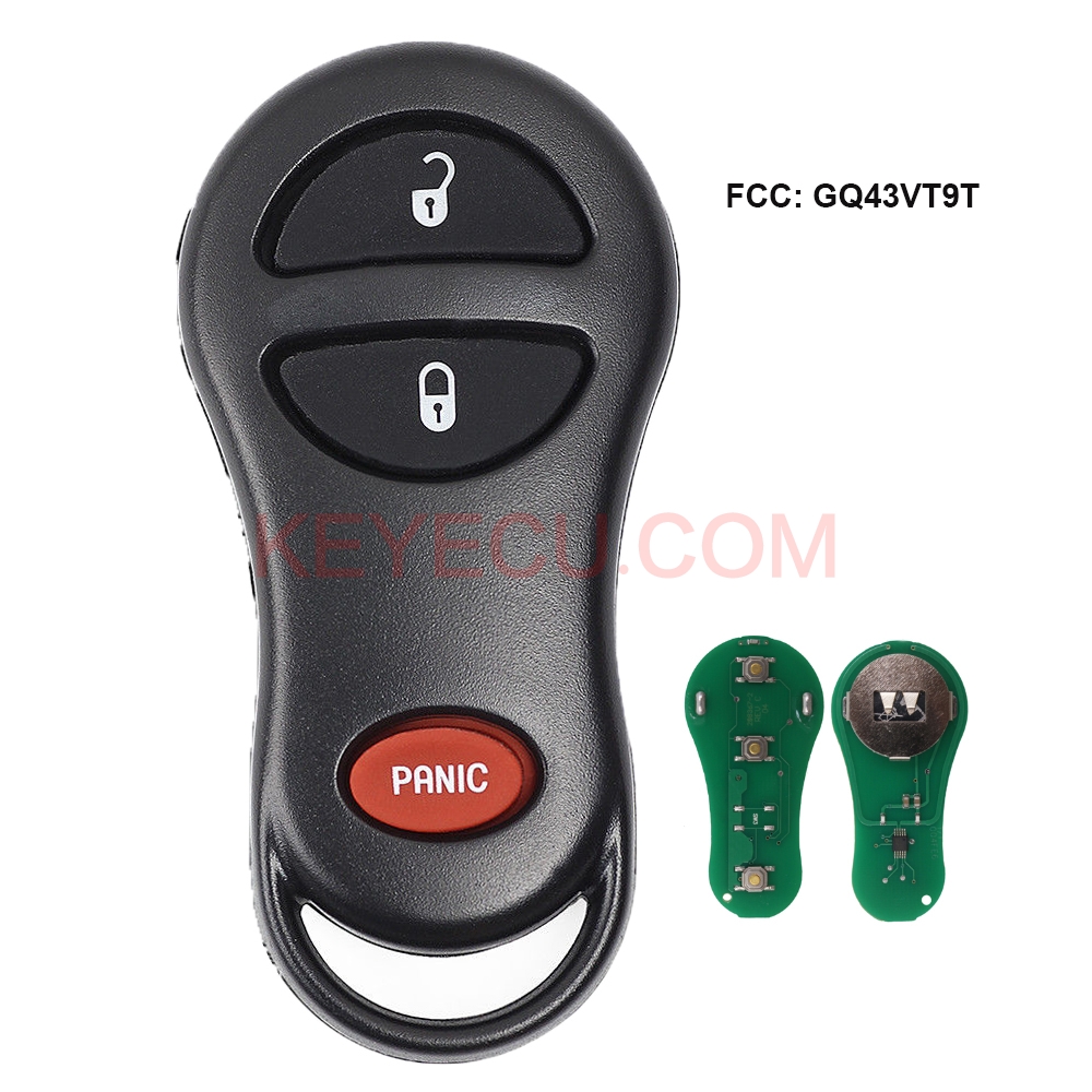 2+1 Button Remote Car Key for Dodge Chrysler Neon FCC