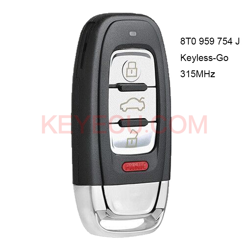 Aftermarket KeylessGo Smart Remote Key 3+1 Buttons 315MHz 8T0 959 754