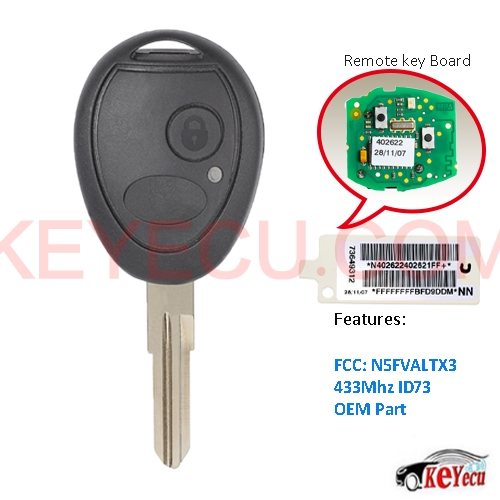 OEM Remote Key Fob 433Mhz ID73 for Land Rover Discovery 2 Valeo CE0165