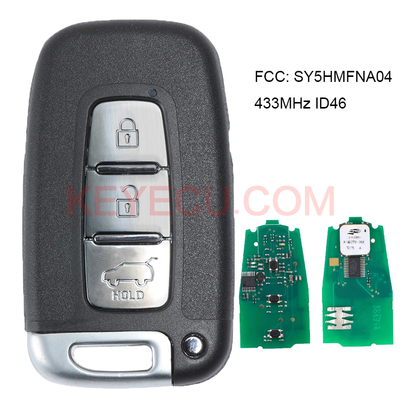 Smart Remote key Keyless Entry Fob 3 Button 433MHz ID46 Chip for Kia K2 K5 New Sportage Hyundai