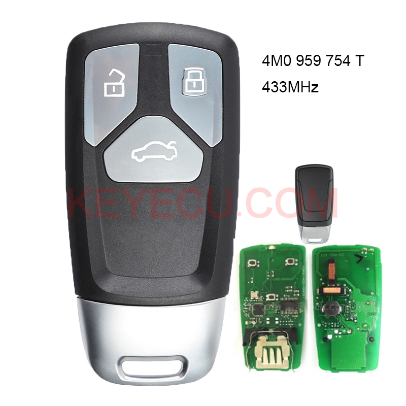 Smart Remote Key Fob 433MHz for Audi TT A4 A5 S4 S5 Q7 SQ7 2017 up