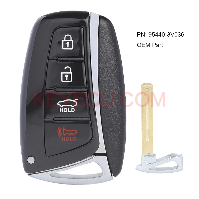 OEM Keyless Go Smart Remote Key 4 Button 433MHz 8A for Hyundai Azera
