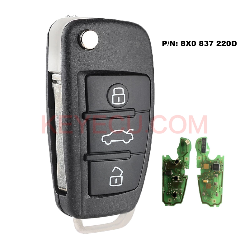 TXK001052 PN 5K0 837 202 AD 3 Button Flip Remote Car Key 434MHz ID48