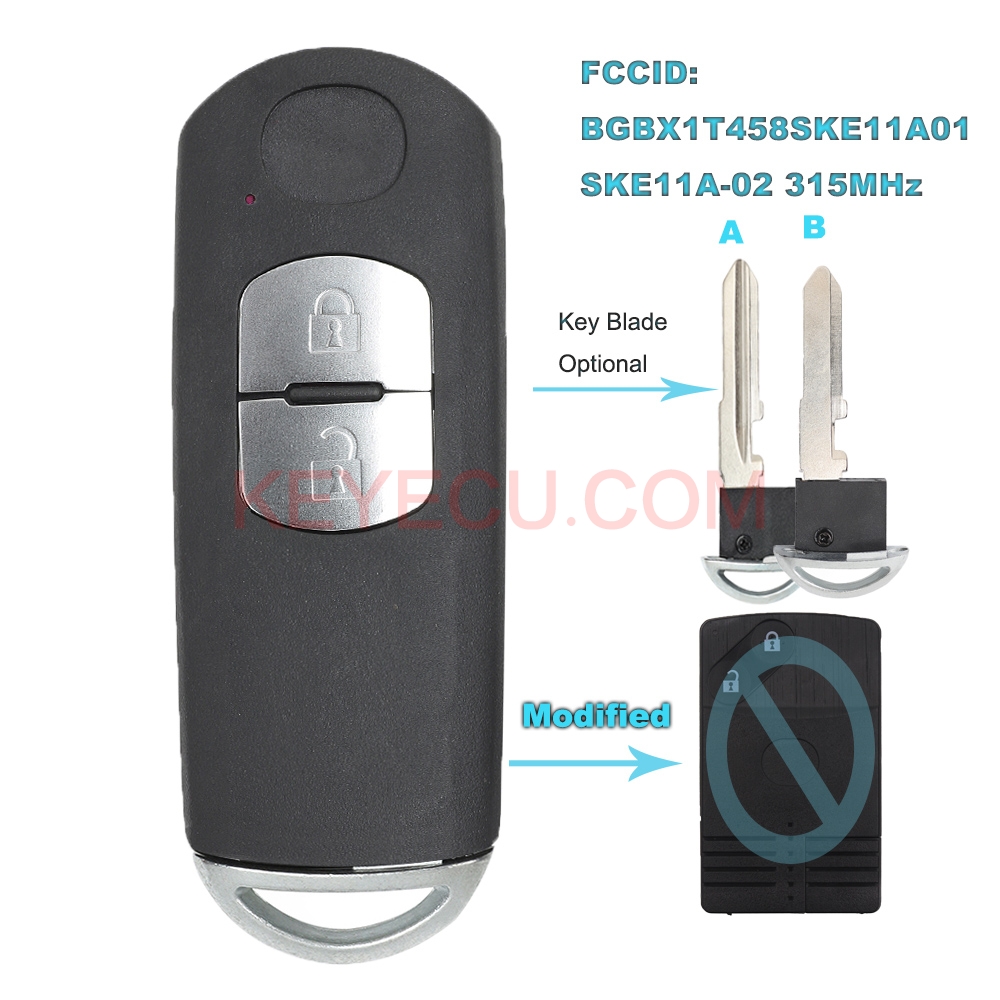 Extra-Partss Key Fob Replacement For Mazda CX-5 CX-9 - FCC WAZSKE13D01 Compatible