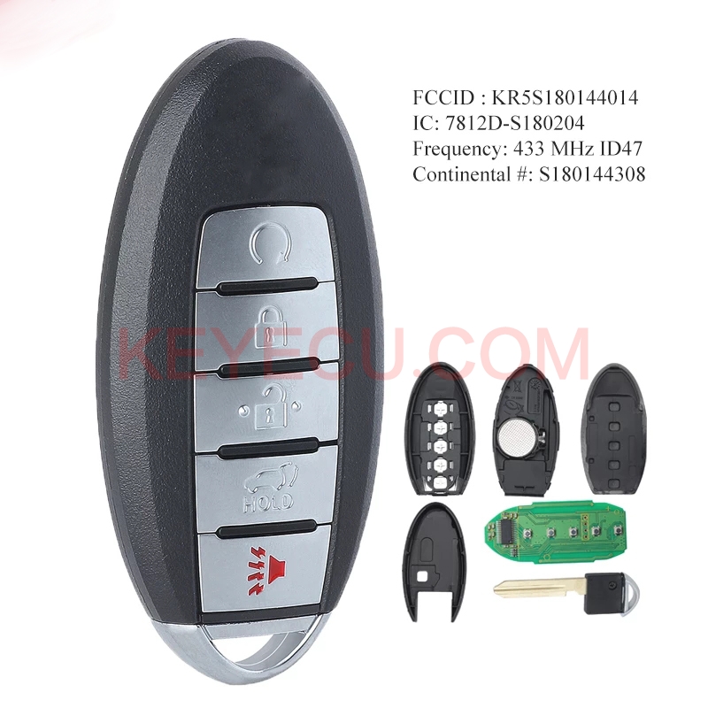 Smart Remote Key Fob For Nissan Murano & Pathfinder 2015–2018 – 433MHz, 4A Chip, Remote Start