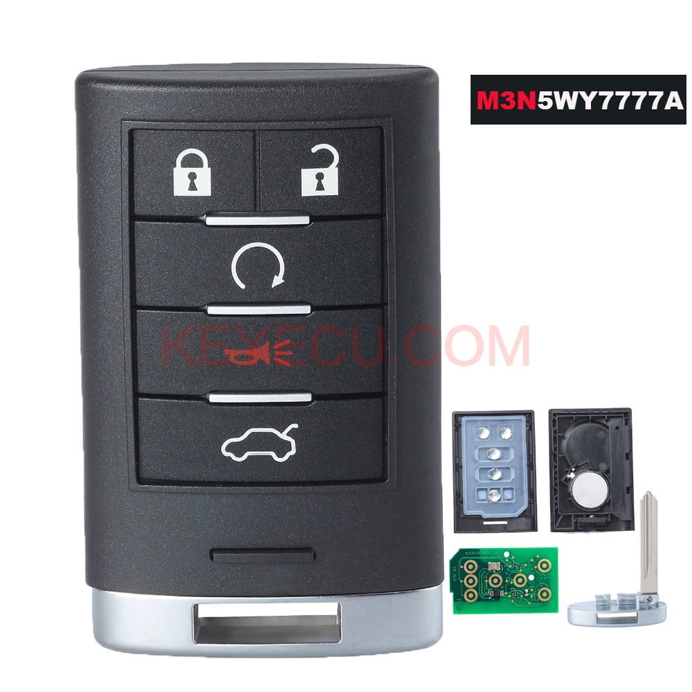 M3N5WY7777A Smart Remote Key Fob 315MHz 5 Button for Cadillac CTS STS